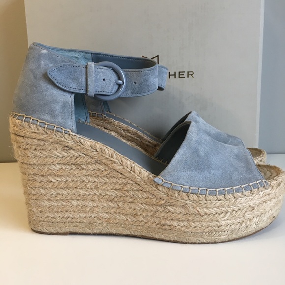 NEW Marc Fisher Ltd Alida Blue Suede Espadrilles Sandals Shoes *Italian … - Picture 2 of 11